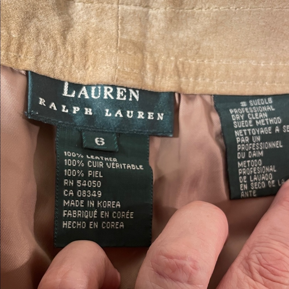 Lauren Ralph Lauren Tan Soft Suede High Waisted Vintage Pants - Picture 9 of 13